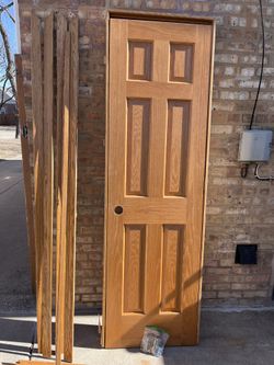 24” Golden Oak Door With Hinges And Trims