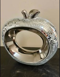 Mirrored Apple Decor 8” NEW