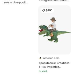 Ride T-REX Costume  Size 2-3 Yrs