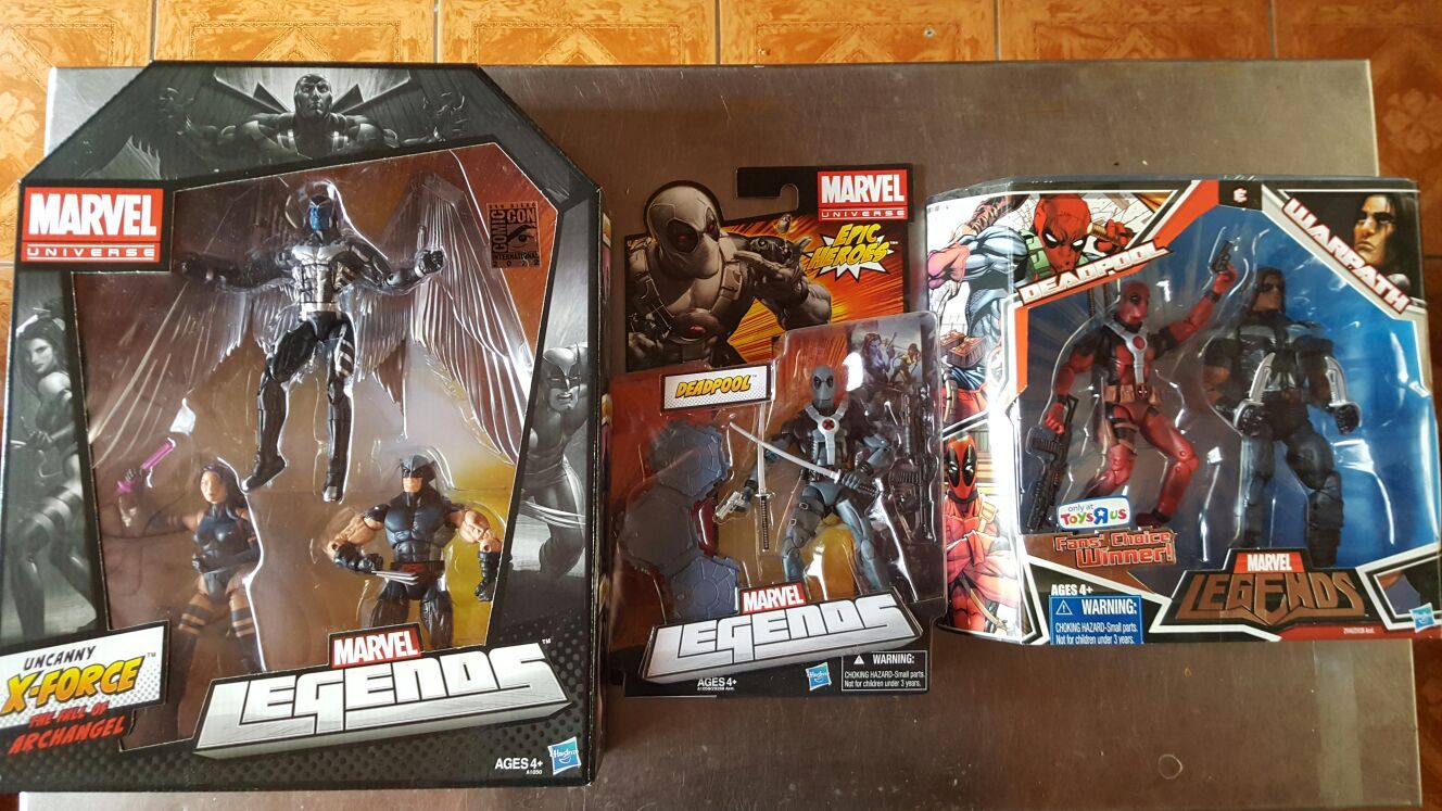 Sdcc marvel legends x-force deadpool warpath 2 pack x-force deadpool action figures