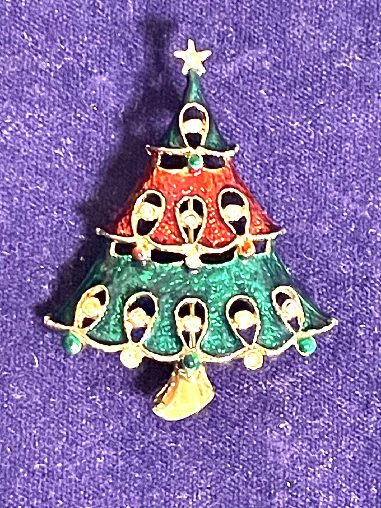 Colorful Holiday Tree Brooch