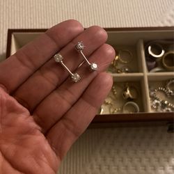 White gold nipple rings