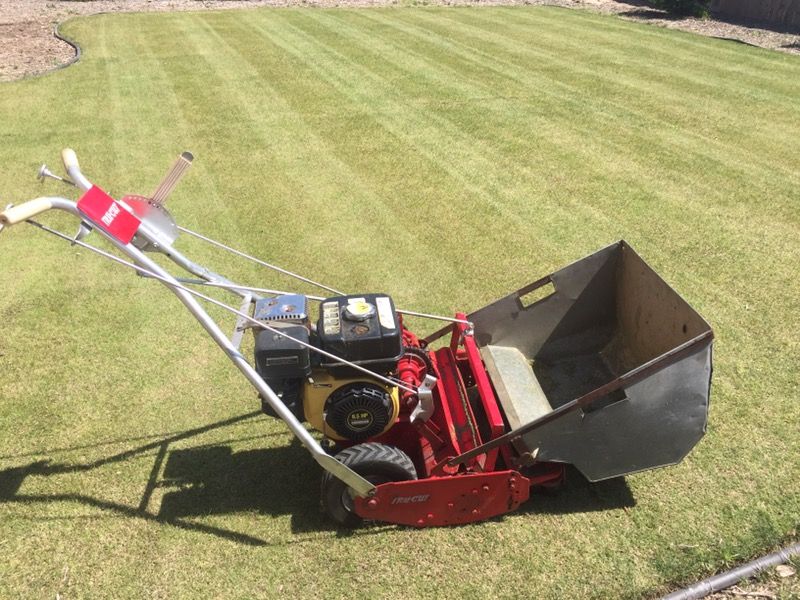 Tru cut front throw lawn mower