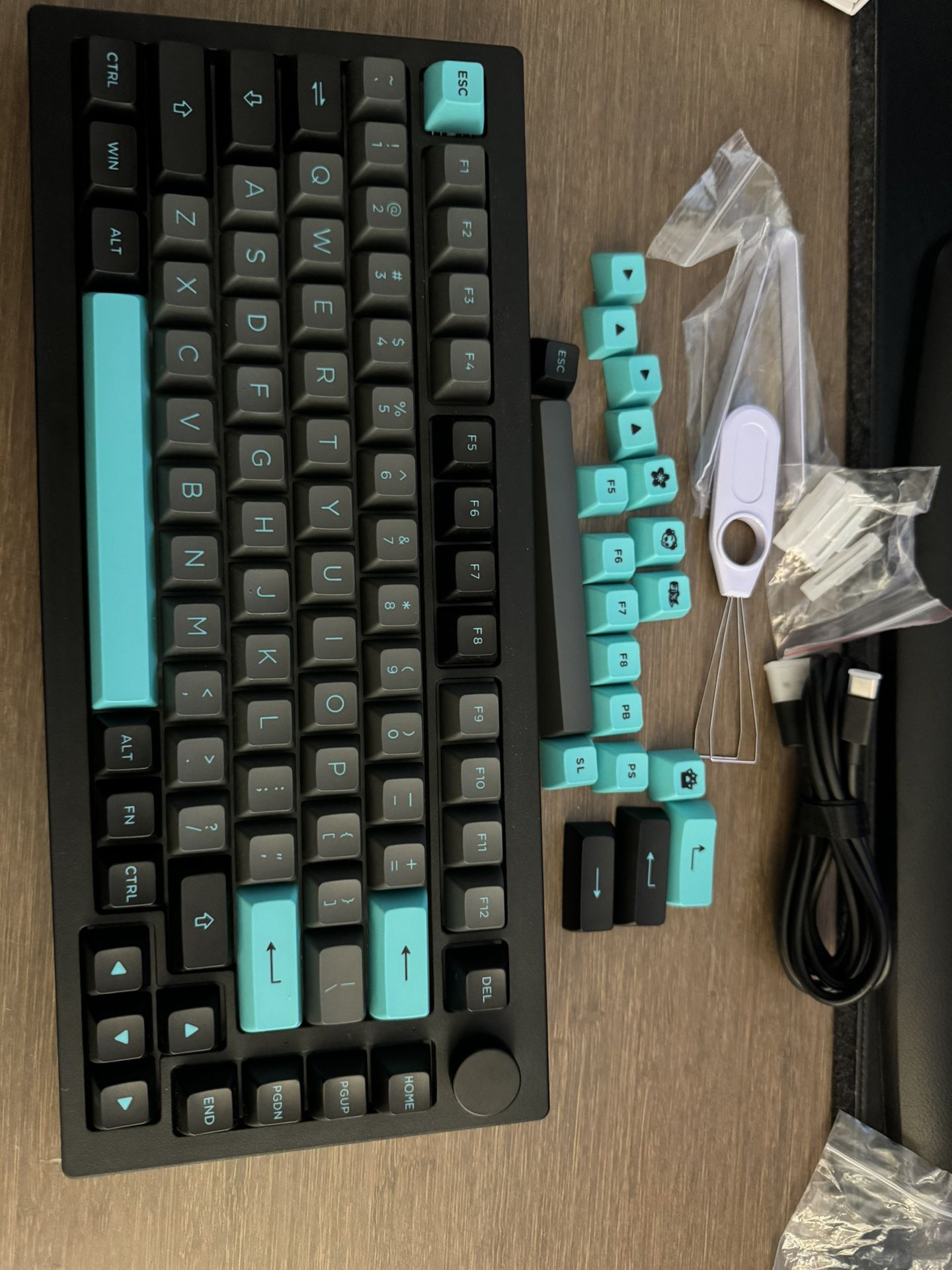 Akko 5075B Plus Mechanical Keyboard 75% Percent RGB Hot-swappable Keyboard with Knob, V3 Silver Pro