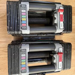 PowerBlock Adjustable Dumbbells – 5 to 50 lb Set (USA‑Made, Good Condition)