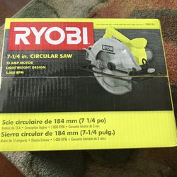 7 1/4 Ryobi Circular Saw New In Box