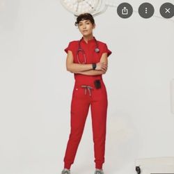 Figs Scrub Set Pop Red 