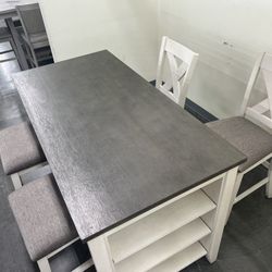 Storage Dining Table And Chairs, Dining Room Set 