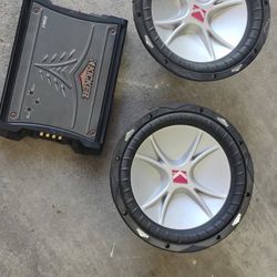 2 Kicker CompVR 12-inch subwoofer And Kicker ZX750.1 Mono Subwoofer Amplifier