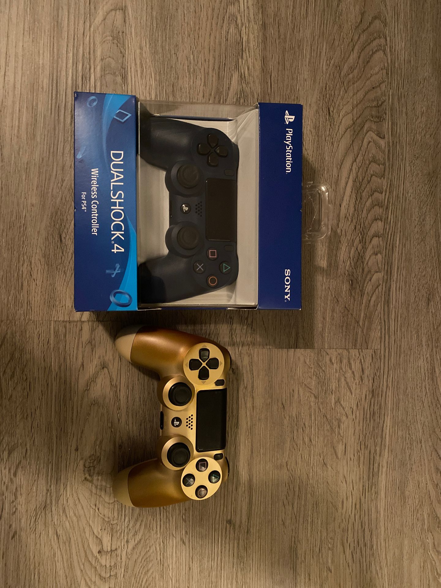 Ps4 controllers - midnight blue(Brand new) - gold (used)