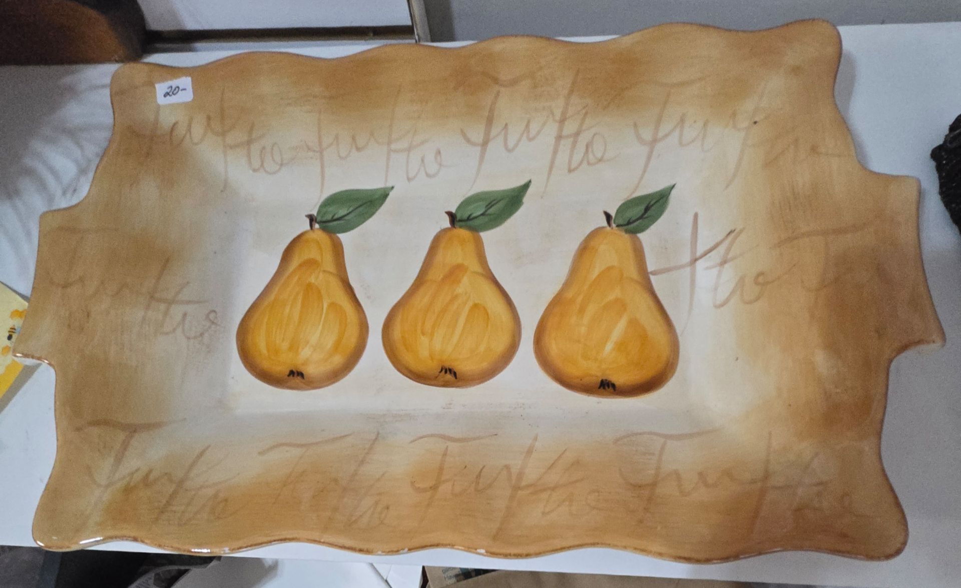 Pear Inspired Platter, 20"L x 13"W-PLEASE READ DESCRIPTION