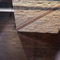 26.5" TABLE BASE PostModern 1980s Glass Not Included  Tessellated Coffee Base Stone plaster Magnussen Ponte pomo pink white