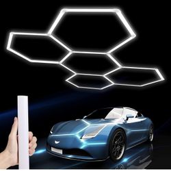 Hexagon LED Garage Light: 25 Pack Updated Bigger Size, 26400LM Super Bright Car Detailing Ceiling LED Shop Light for Warehouse Workshop Gym Basement C