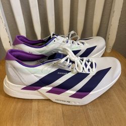 Men Adidas Adizero Adios Pro 4 Running Shoes White Purple Lime JR1656 Size 9.5, 11