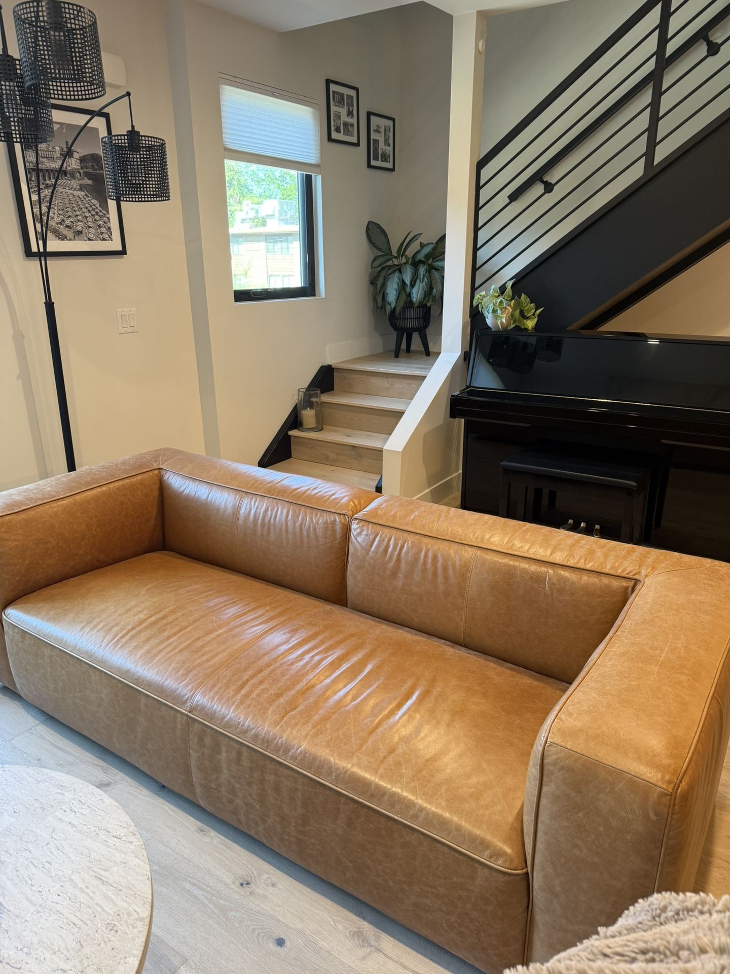 CB2 Lenyx Saddle leather sofa