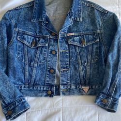 Vintage Georges Marciano By Guess Cropped Denim Jacket Size Small 