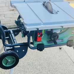Metabo Hpt 10In Jobsite Table Saw With Fold Roll Stand