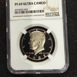 1982 S Gem Proof Kennedy Half Dollar Graded By NGC At PR69 Ultra Cameo 1-17