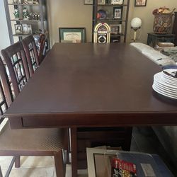 Wood Table -6 Seats Extendable With Underneath Storage 