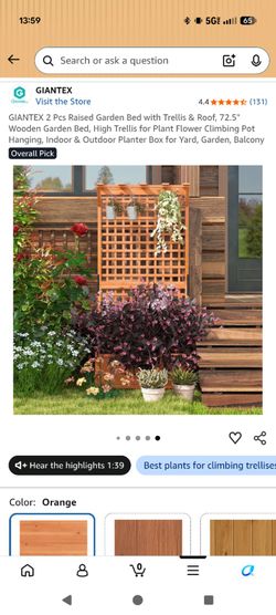Giantex Wooden Raised Garden Bed with Trellis