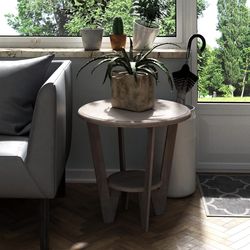 Rustic Farmhouse End Table with Storage Shelf (Set of 2, Originally $70 each)