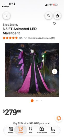 6.5 FT Animated LED Maleficent Halloween Decoration