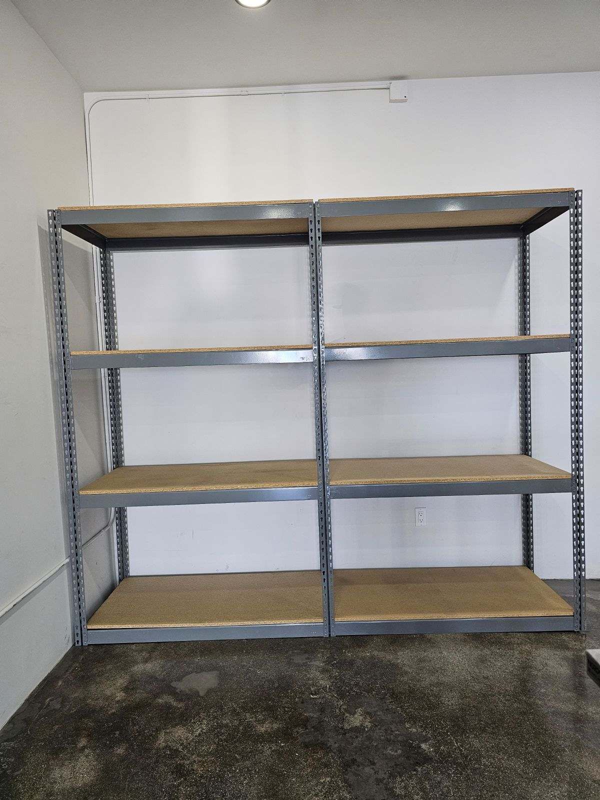 4 Tier Shelving 48 in W x 24 in D American Made Used Heavy Duty Steel Boltless Storage Rack Delivery Available