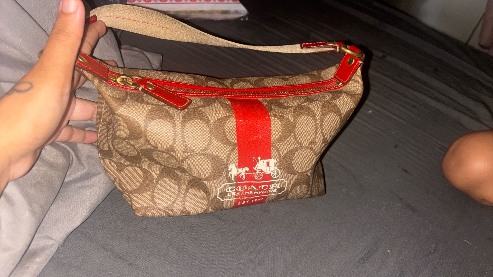 Coach Vintage Striped Horseman Shoulder Bag