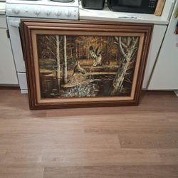 Mallard Duck Oil On Canvas Painting