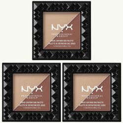 3 Pieces Of NYX PROFESSIONAL MAKEUP Cheek Contour Duo Palette, Ginger and Pepper, 0.18 Ounce