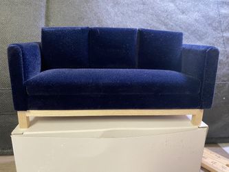 1/12 Scale Blue Velvet Sofa and Chair 