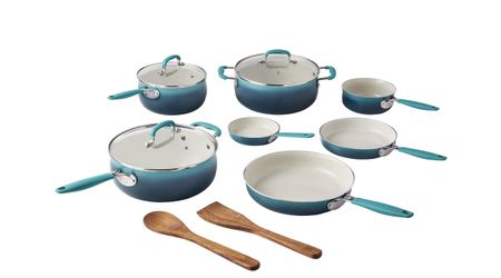 Pioneer Woman 12 Piece Porcelain Enamel Cookware Set