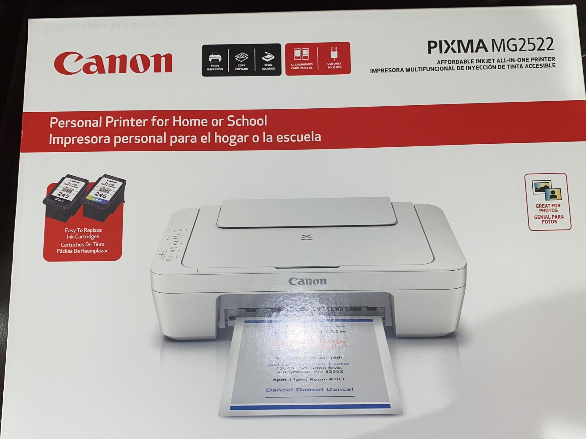 CANON Pixma MG2522 Personal Printer for Home or School