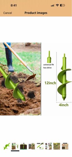 TCBWFY 4"x12" Auger Drill Bit for Planting and Digging Holes, Garden Plant Flower Bulb Rapid Bulb Planter Earth Auger Bit Post or Umbrella Hole Digger