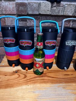 Spurs water cooler koozies