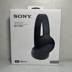 Sony WH-CH510 Wireless Bluetooth Stereo Headset Built-in Mic 35hr Playback Black