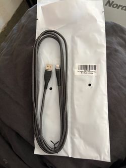 iPhone cable USB black braided 6’ 2 pack .