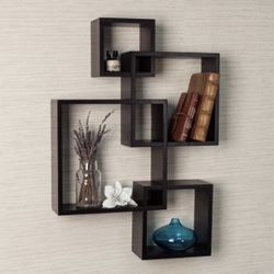 Espresso Intersecting Cube Shelves