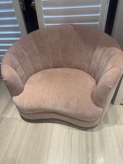 RH pink velvet chair
