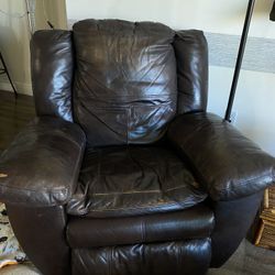 Brown Leather Reclining Chair 