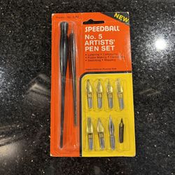 VTG Speedball No 5 Artists' Pen Set 8 Nibs for Calligraphy Lettering Sketching