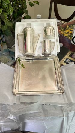 Set Of Coffee Holder With Tray Cream & Sugar