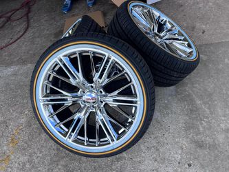 22" 24" 26" CHROME RIMS TIRES FOR GMC CHEVY REP