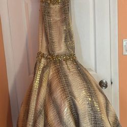 Jovani Gold Formal Dress Size 0