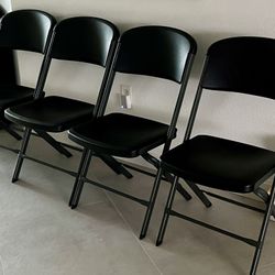 4 Black Folding Chairs