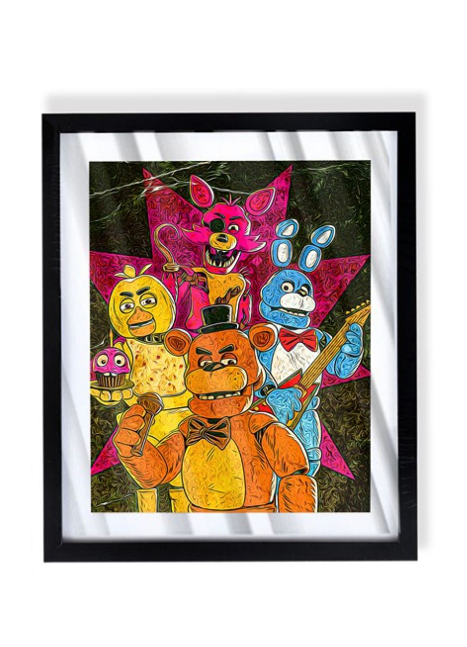 Five Nights at Freddy's art piece on black frame
