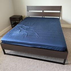 Queen Bed Frame And One Side Table