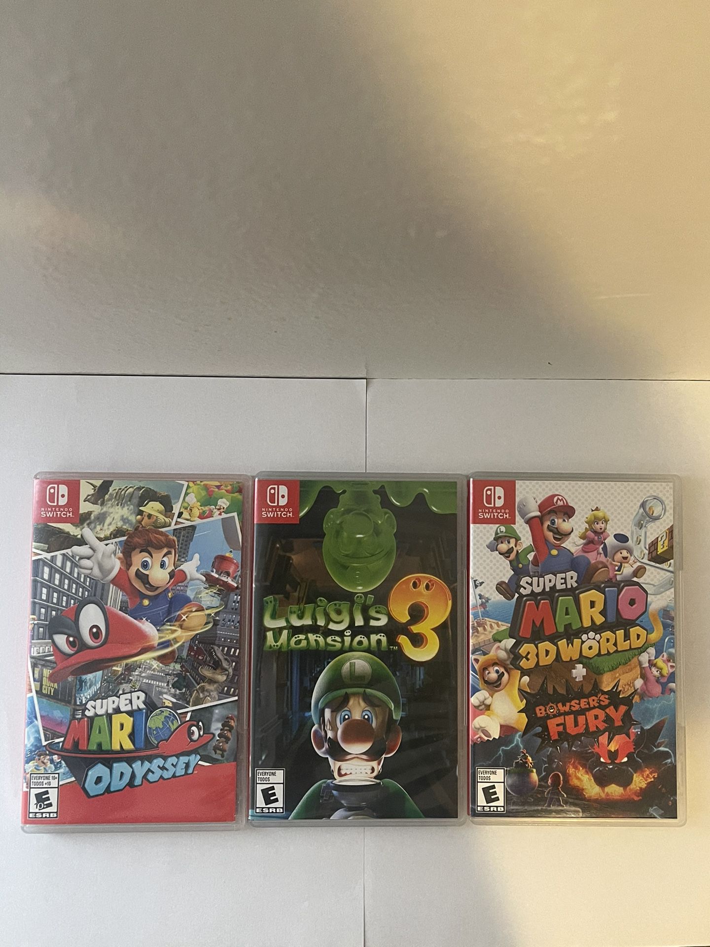 Nintendo Switch Empty Cases NO GAMES , Mario 3D World, Mario Odyssey And Luigi’s Mansion  