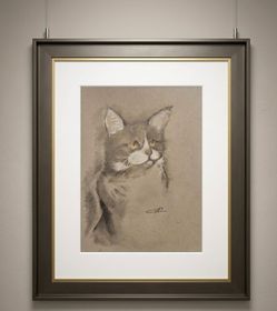 Pencil Cat Portrait 11x14