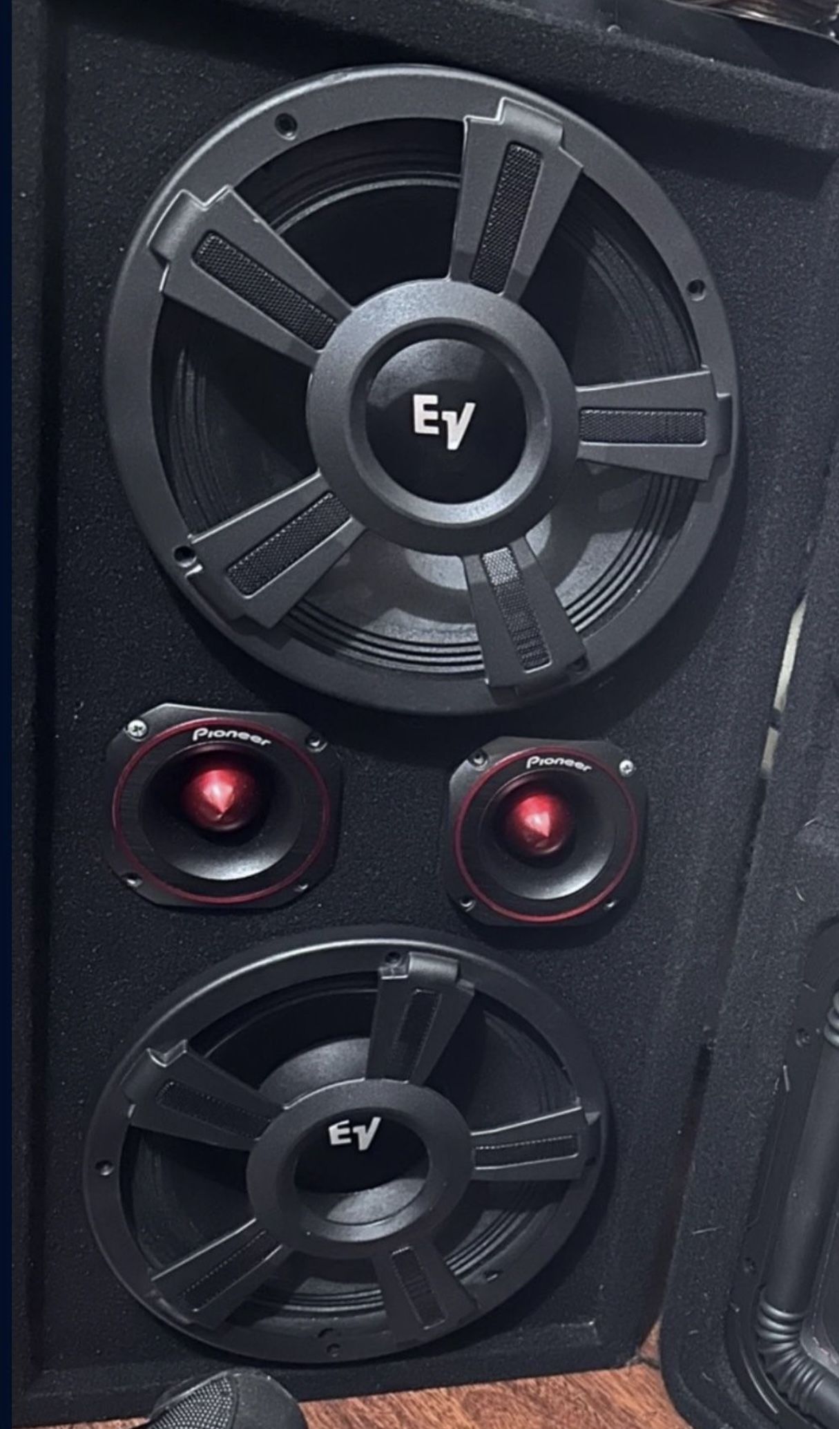 2 10 Inch Ev Gold Chuchero With New Box N New Pioneer Tweeters